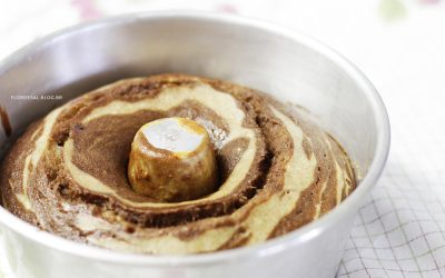 BOLO MESCLADO DE BANANA E NUTELLA – Vegano e Sem glúten